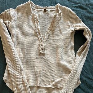 Free People Waffle Henley